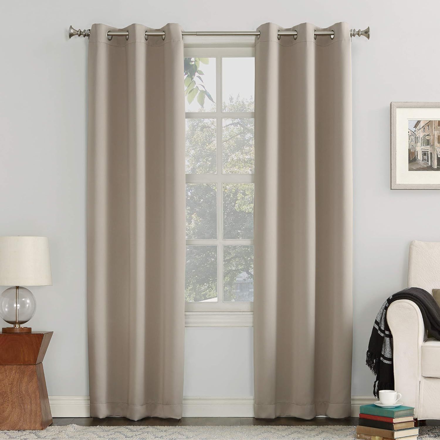 Stone Blackout Grommet Curtain Panel, 40" x 84" Polyester