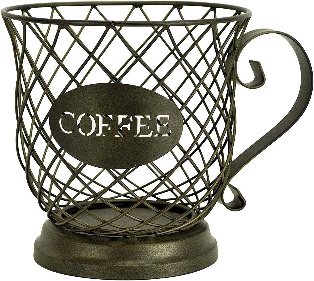 Antique Bronze Coffee Cup Pod Storage Basket