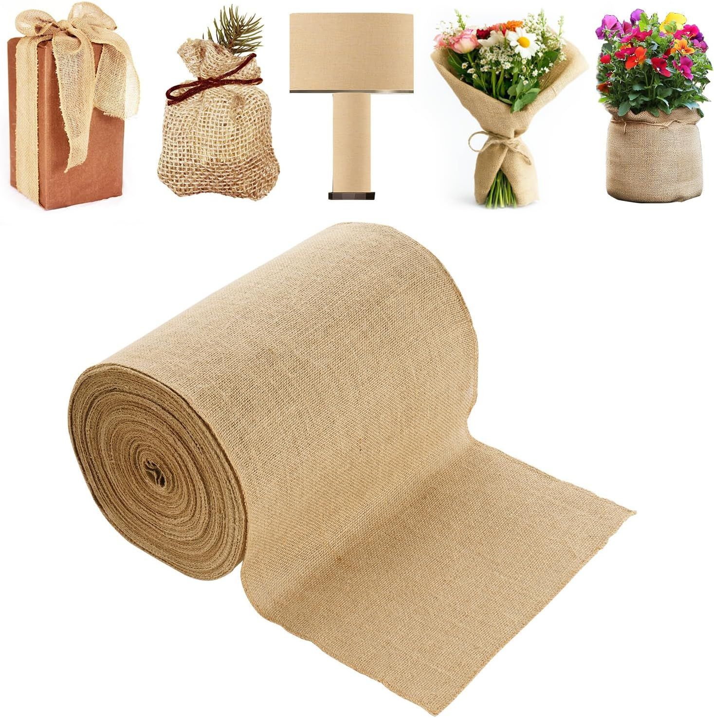 Natural Brown Burlap Canvas Outdoor Fabric Roll