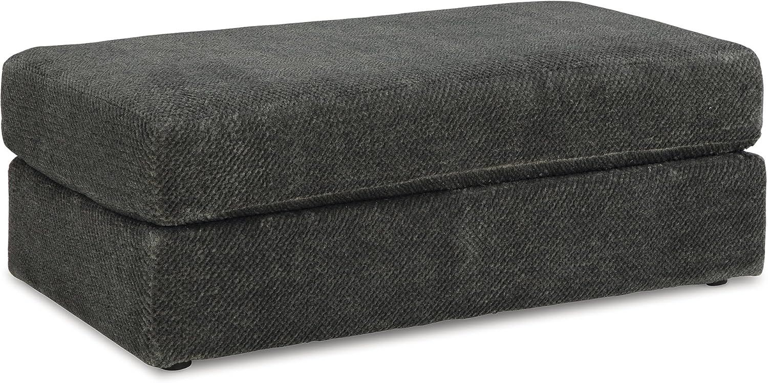 Karinne Black Polyester Oversized Accent Ottoman