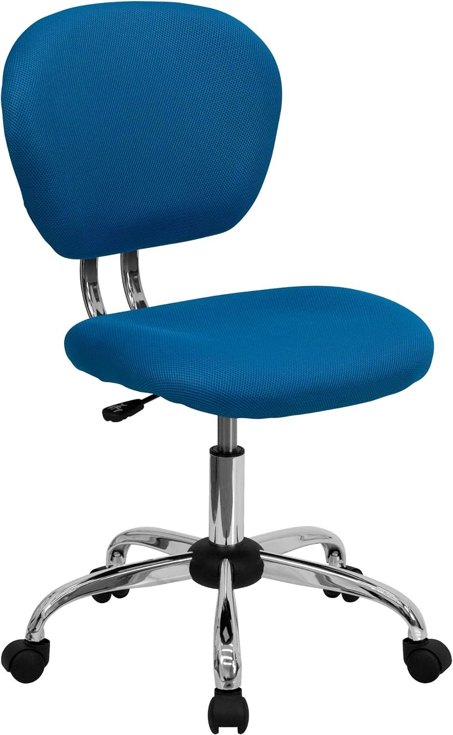 Turquoise Mesh Mid-Back Ergonomic Swivel Task Chair