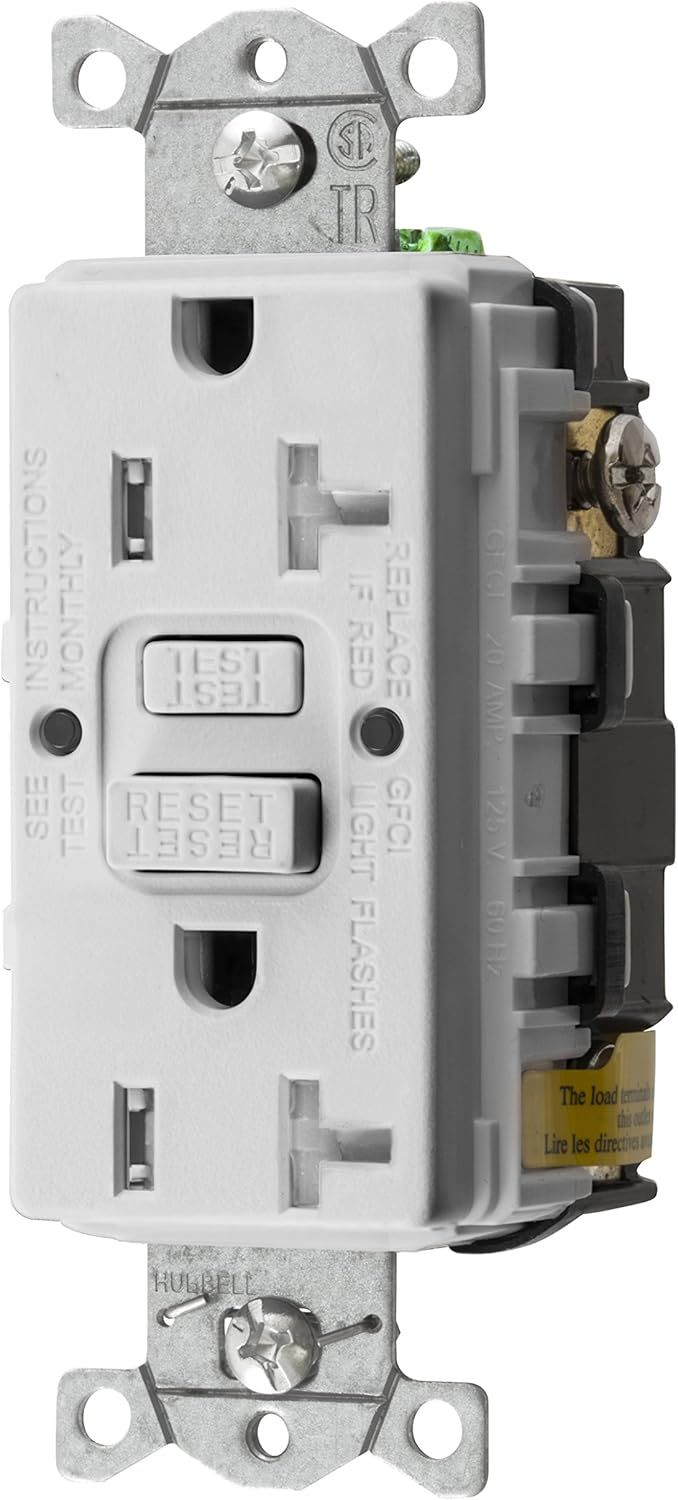 White Tamper-Resistant Self-Test GFCI Duplex Receptacle