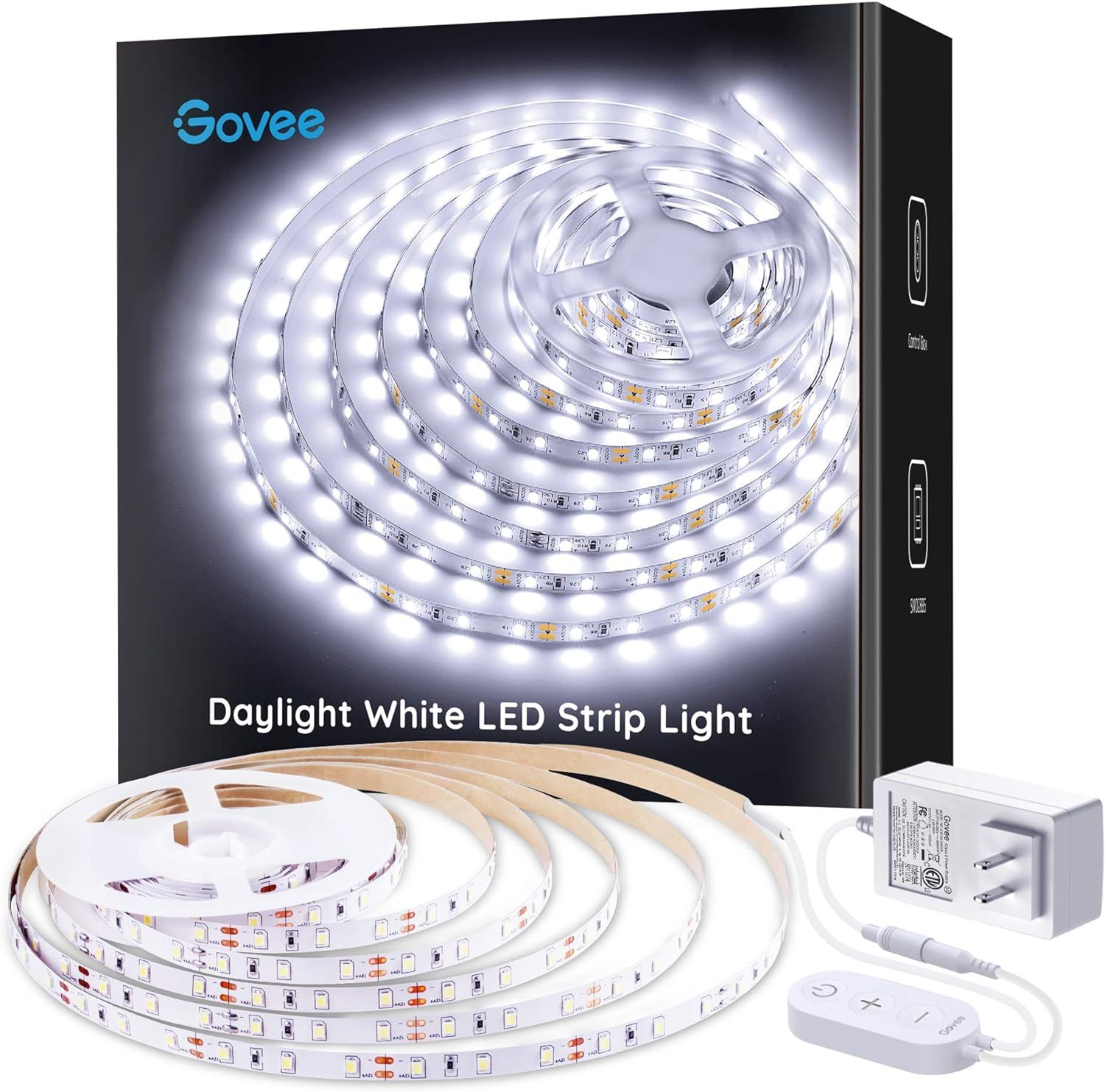 16.4ft White Dimmable LED Strip Lights with Adhesive