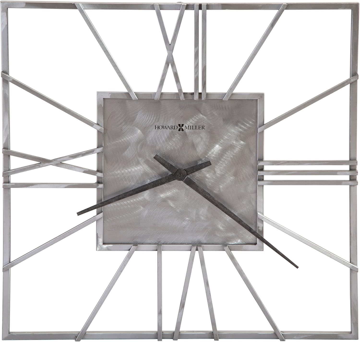 Oversized Silver Metal Modern Wall Clock