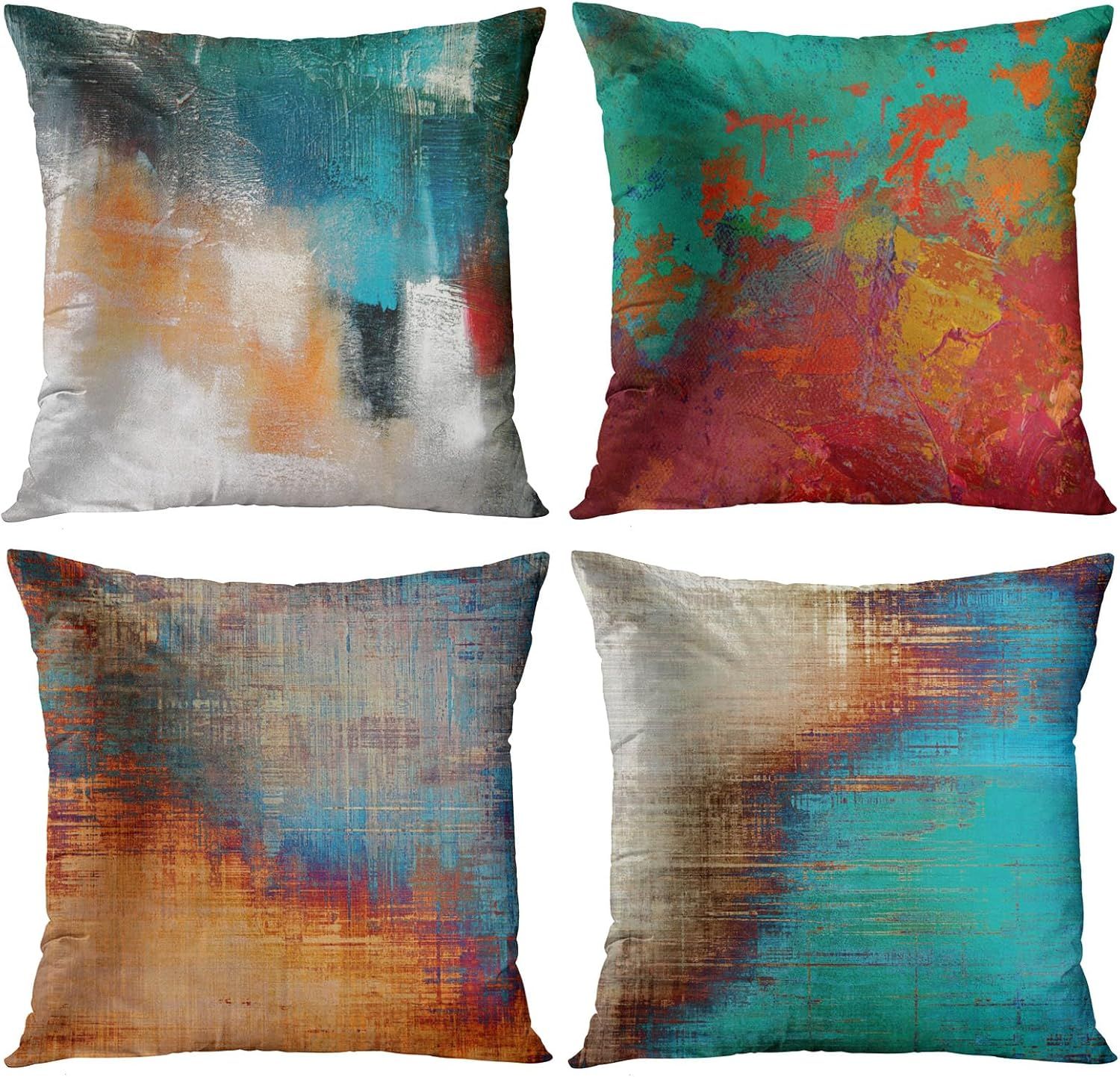 Abstract Multicolor Polyester Standard/Queen Pillowcase Set