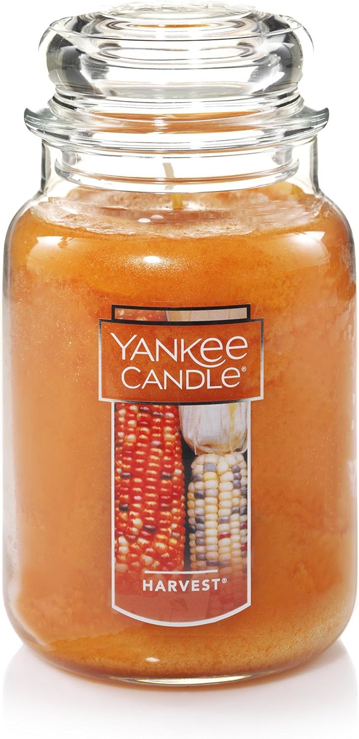 Large Red Harvest Scented Jar Candle with Sweet and Spicy Notes