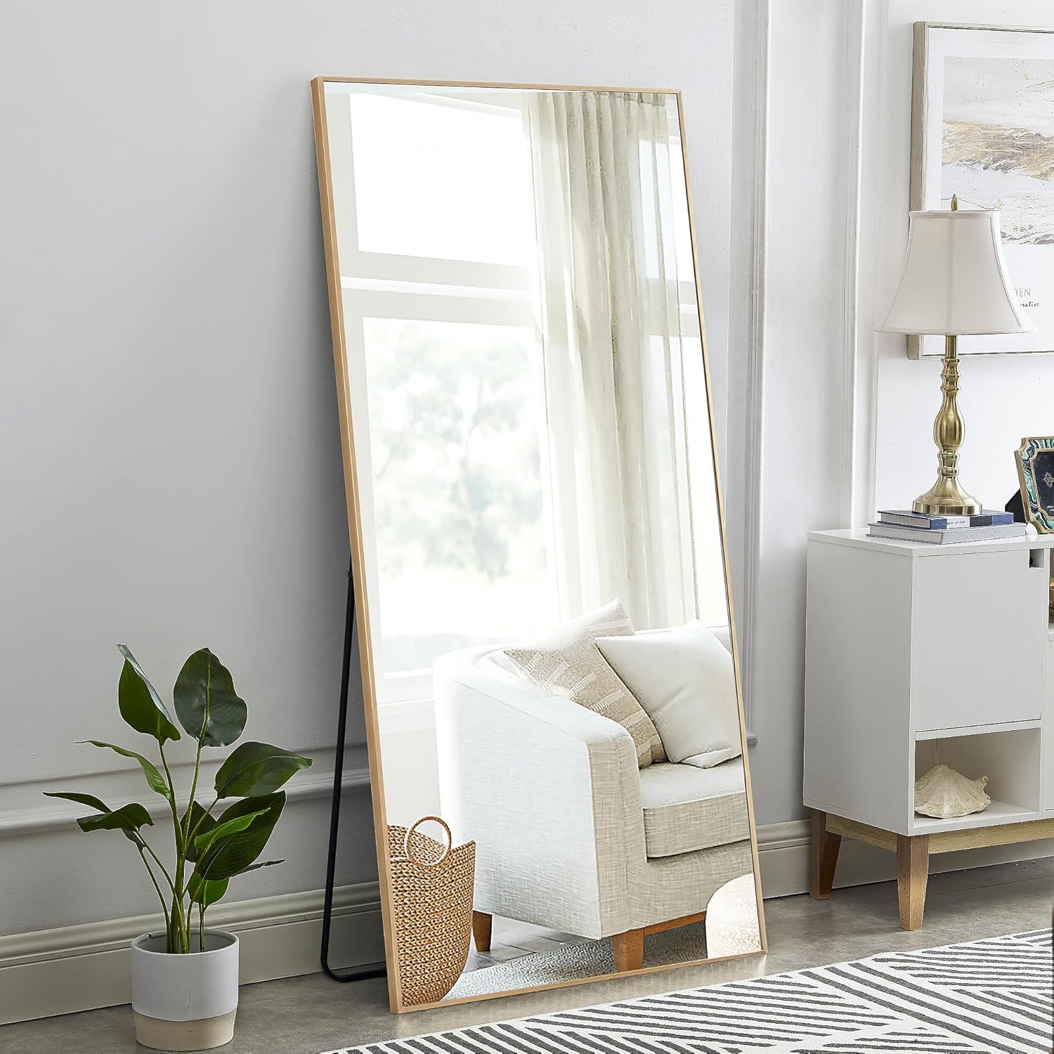 Maisie 71" Gold Aluminum Full-Length Mirror