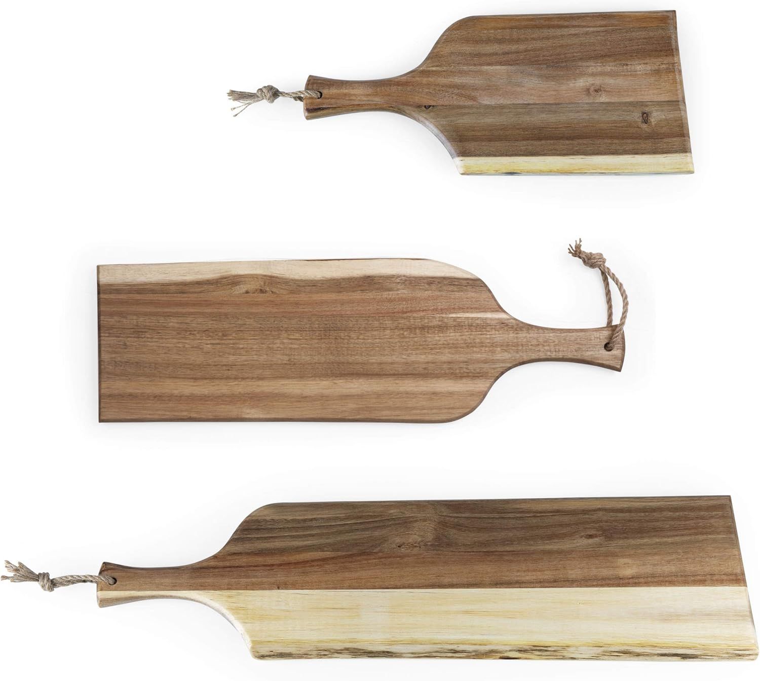 Set of 3 Acacia Wood Paddle Bread Boards