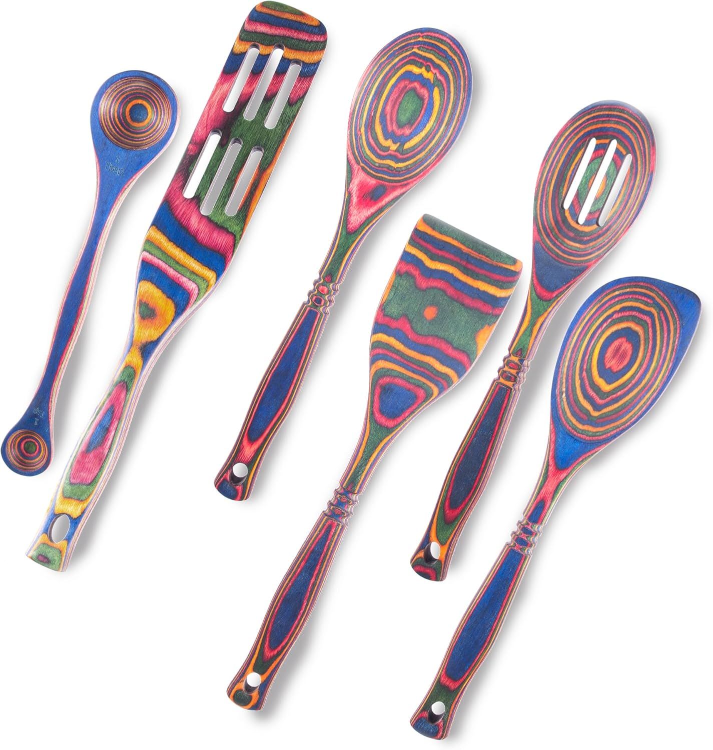 Colorful Pakkawood 6-Piece Kitchen Utensil Set