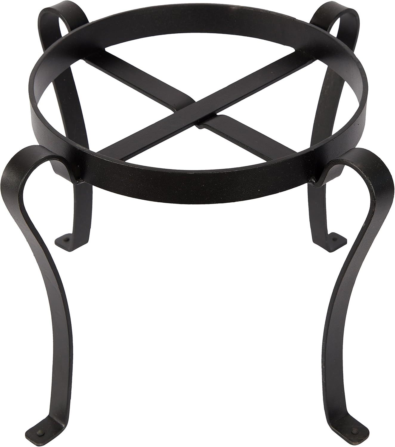 Black Wrought Iron 12-Inch Patio Flower Pot Stand