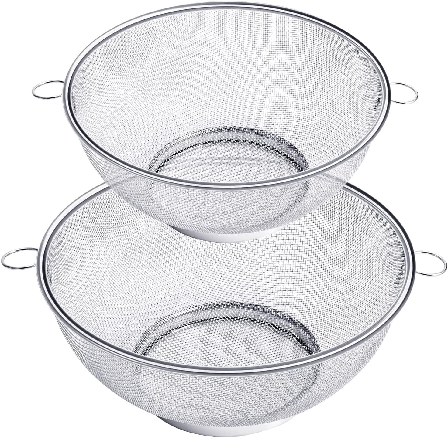 Stainless Steel Mesh Colander Set with Handles, 2-Piece