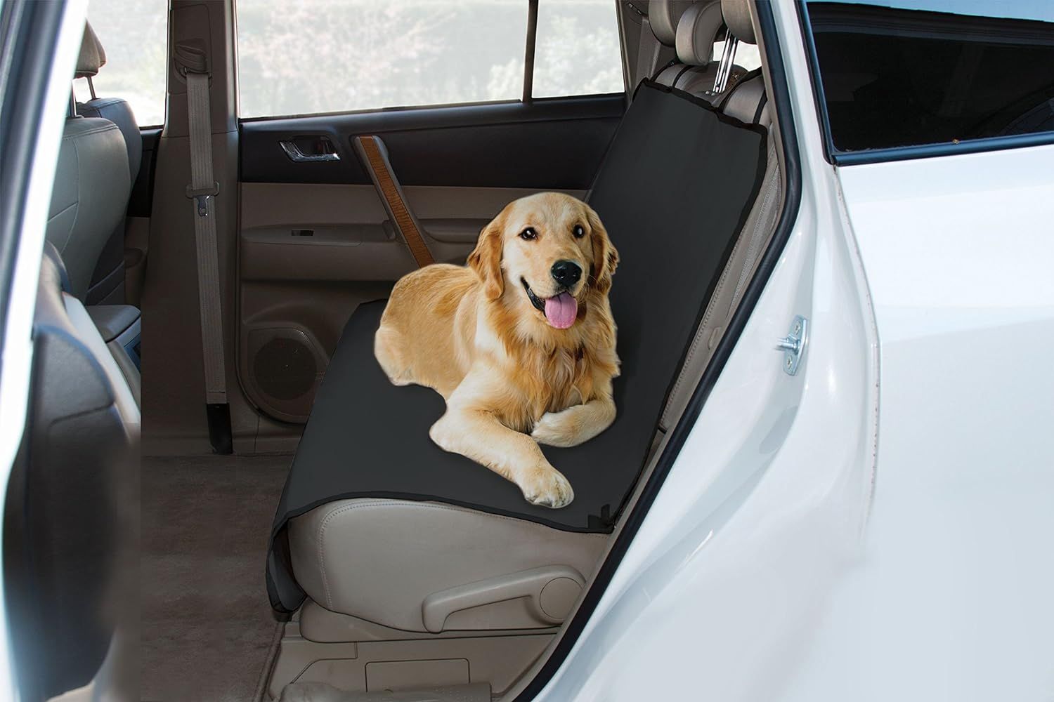 Black Waterproof Tear-Resistant Car Seat Cover for Pets