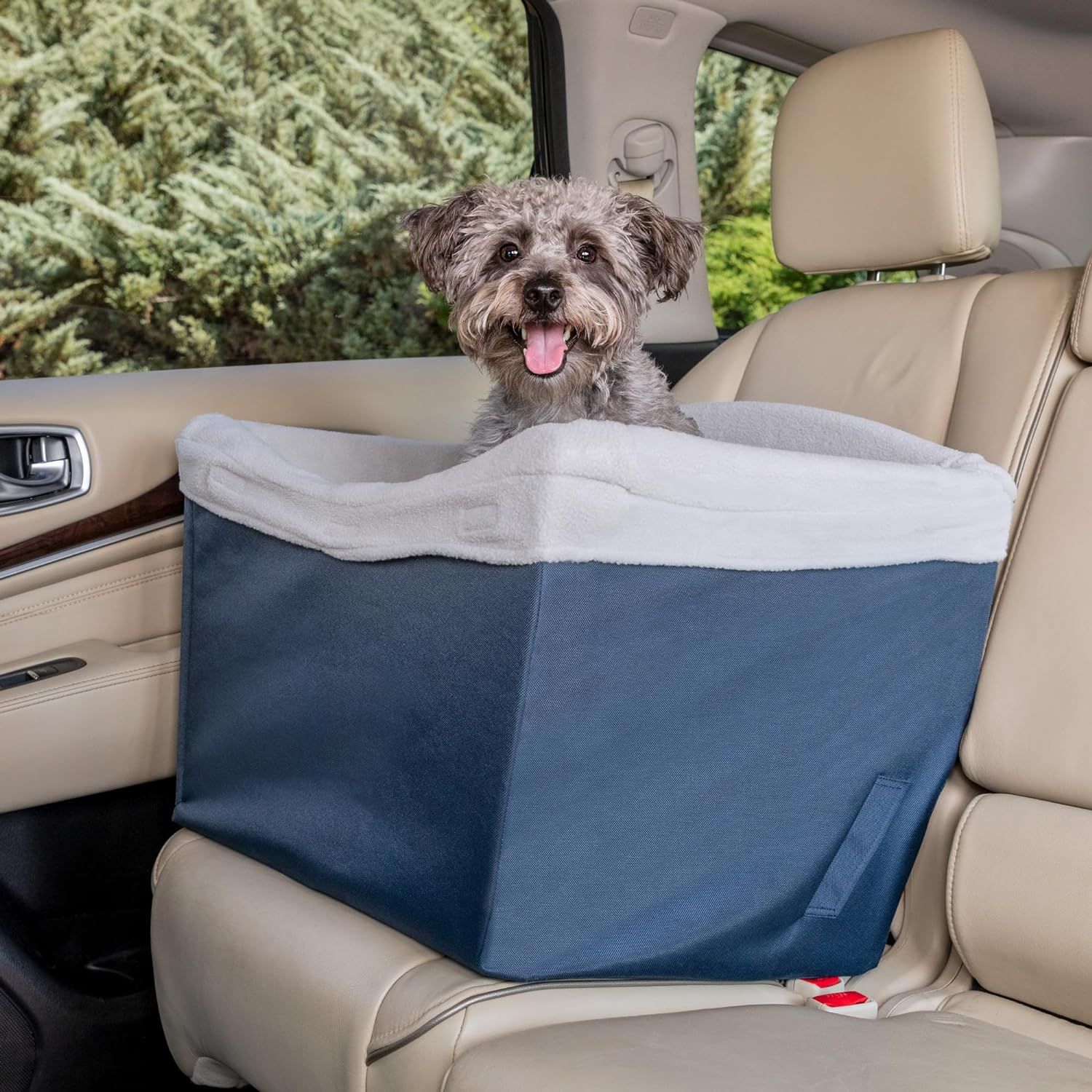 Navy Soft-Sided Small Dog Car Safety Seat