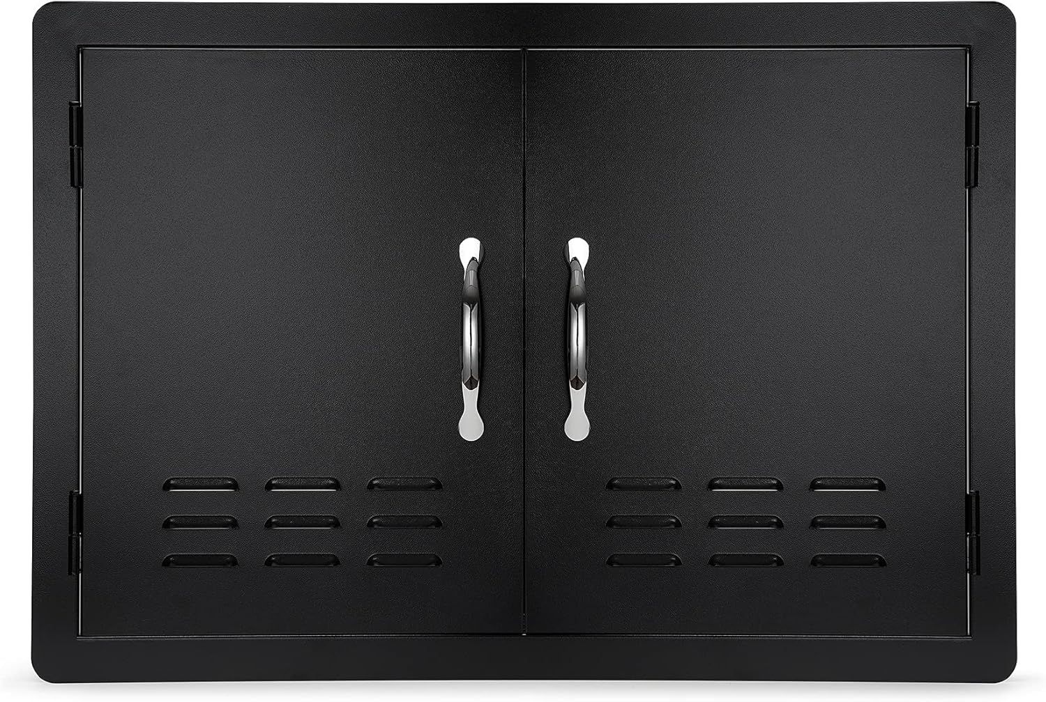 Black Steel Double Door Outdoor Kitchen Access Panel