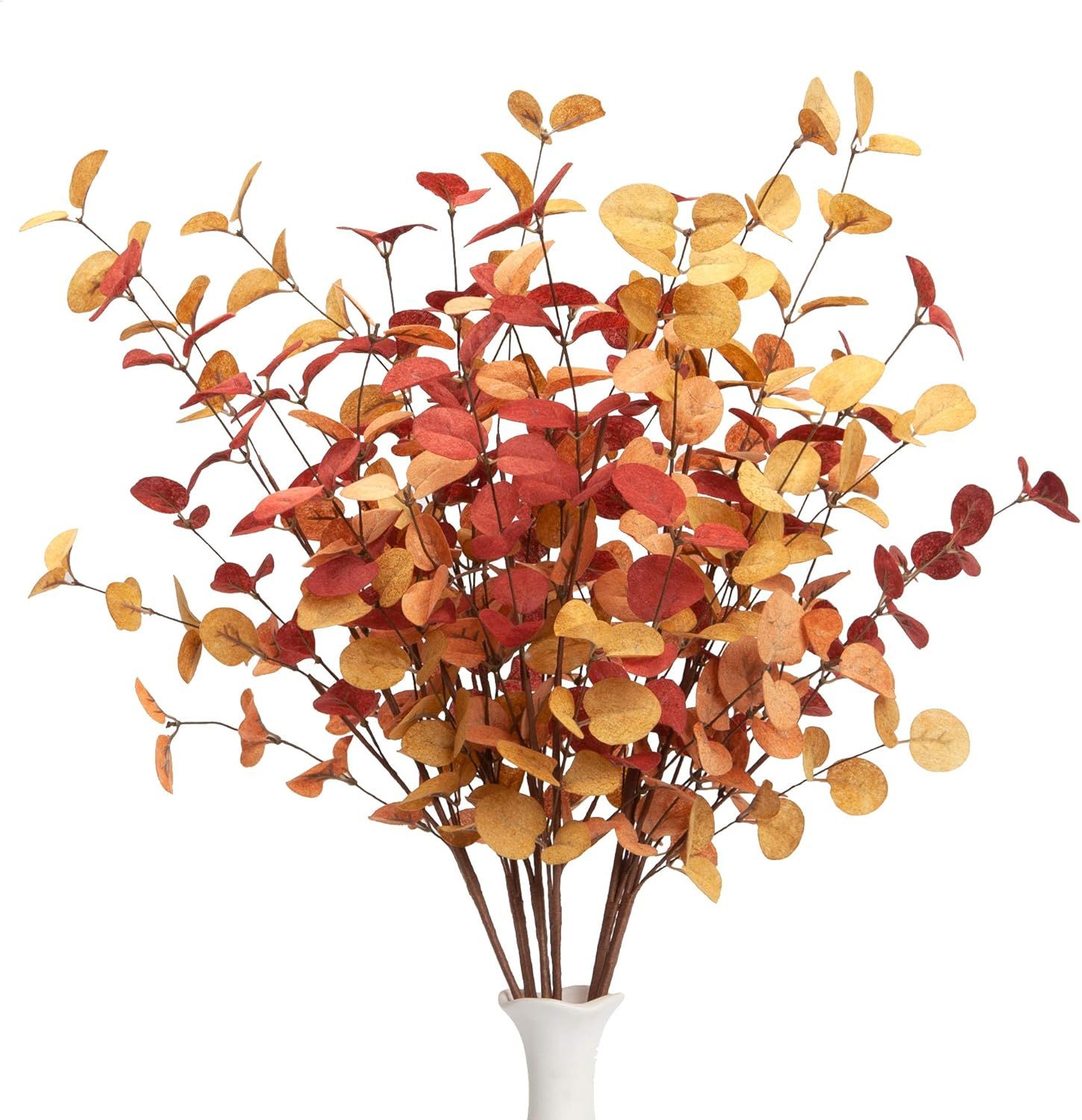 27.5" Fall Eucalyptus Stems with Non-Woven Fabric Leaves