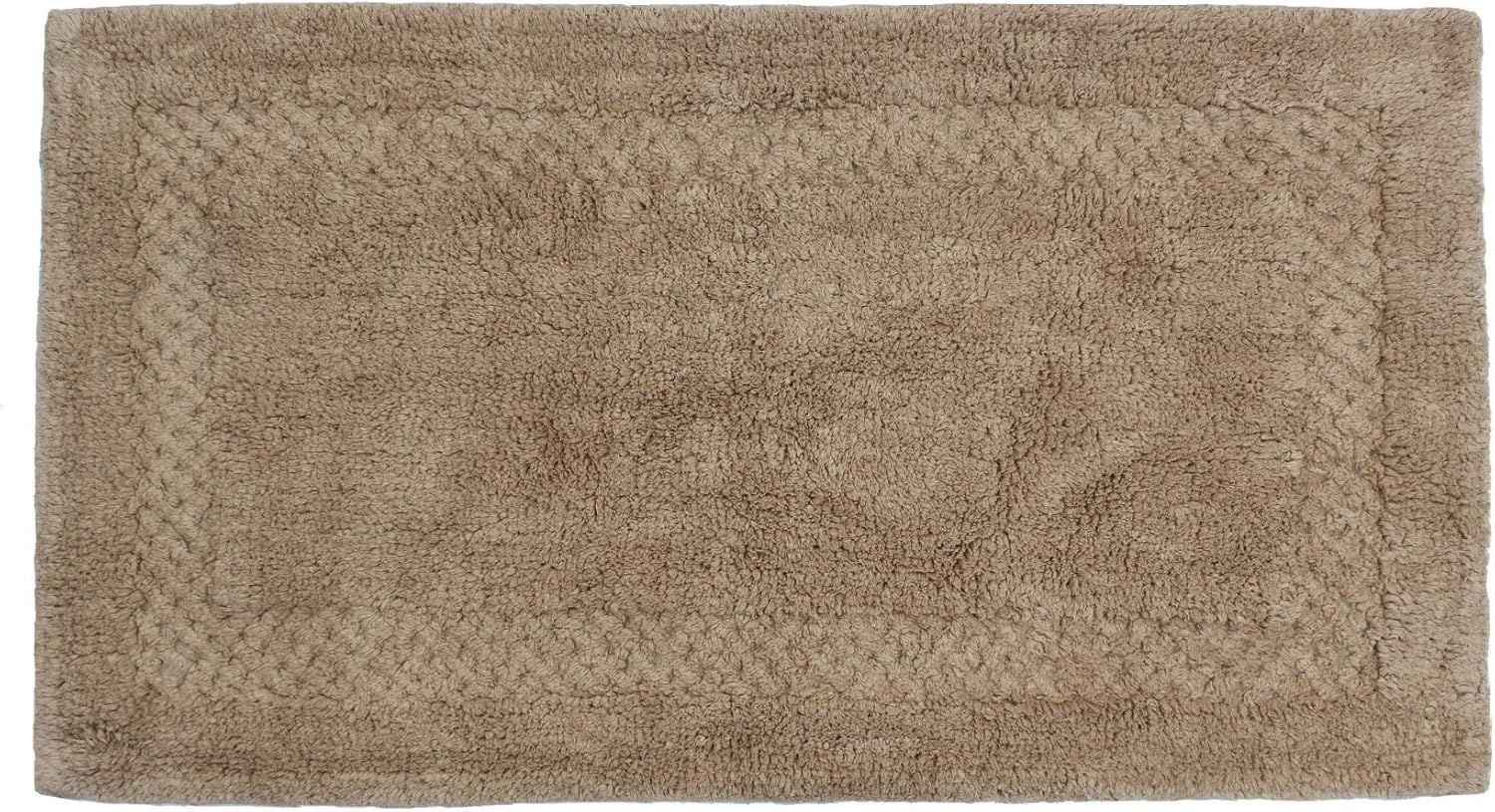 Classy Linen Cotton Bathmat 21"x34" with No-Slip Backing