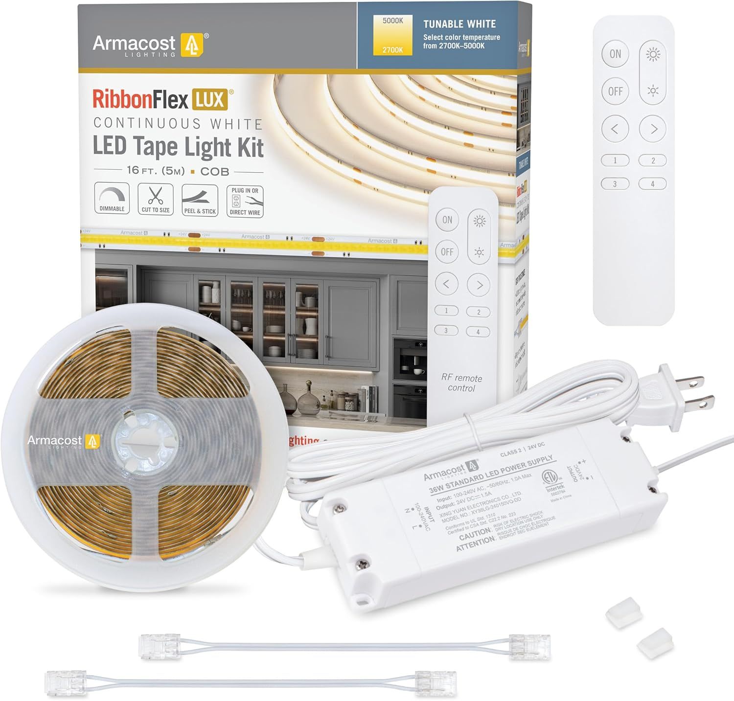 Armacost 16 ft White LED Tape Light Kit with Remote