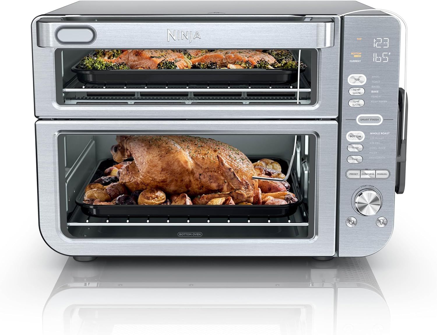 Stainless Steel Dual Basket Electric Countertop Oven and Air Fryer