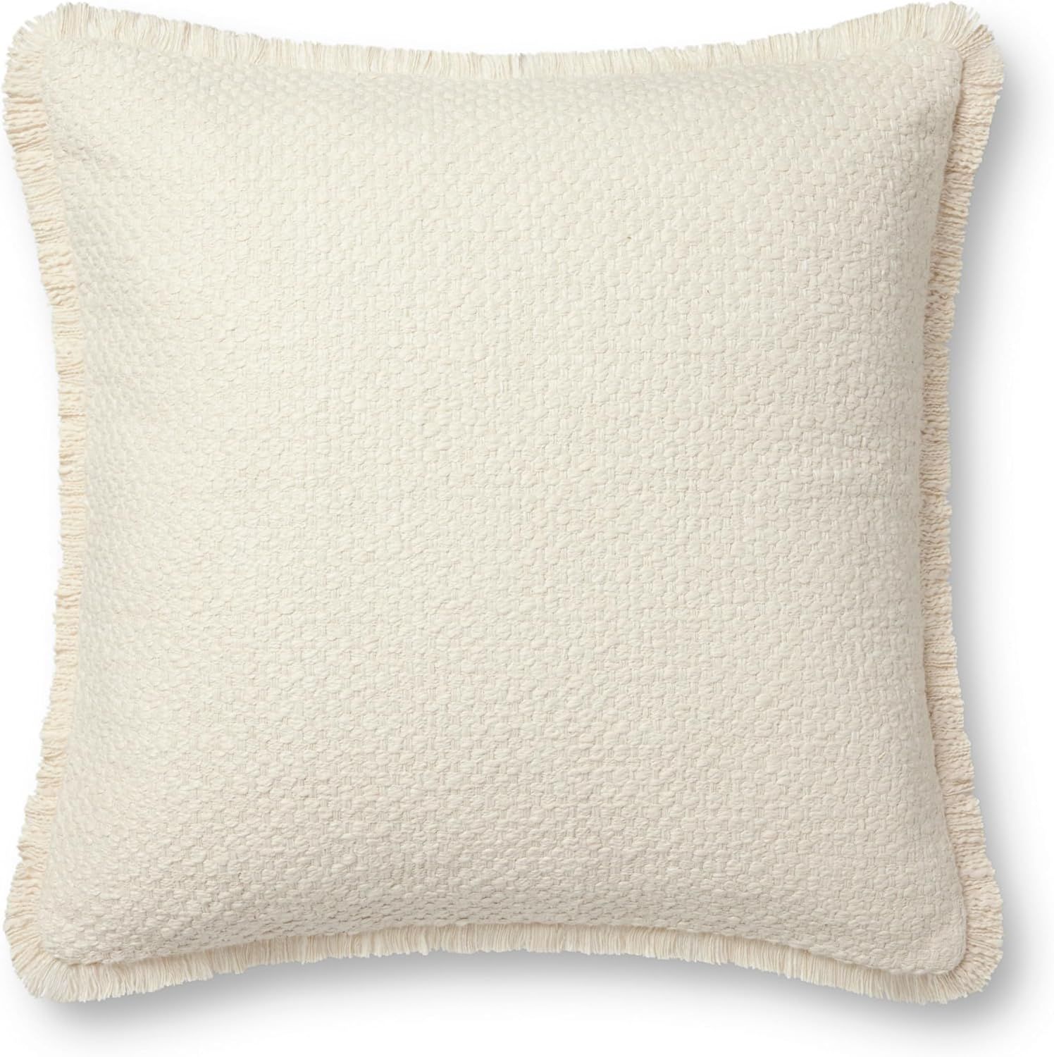 Olive Textured Cotton Blend 22" x 22" Pillow Cover