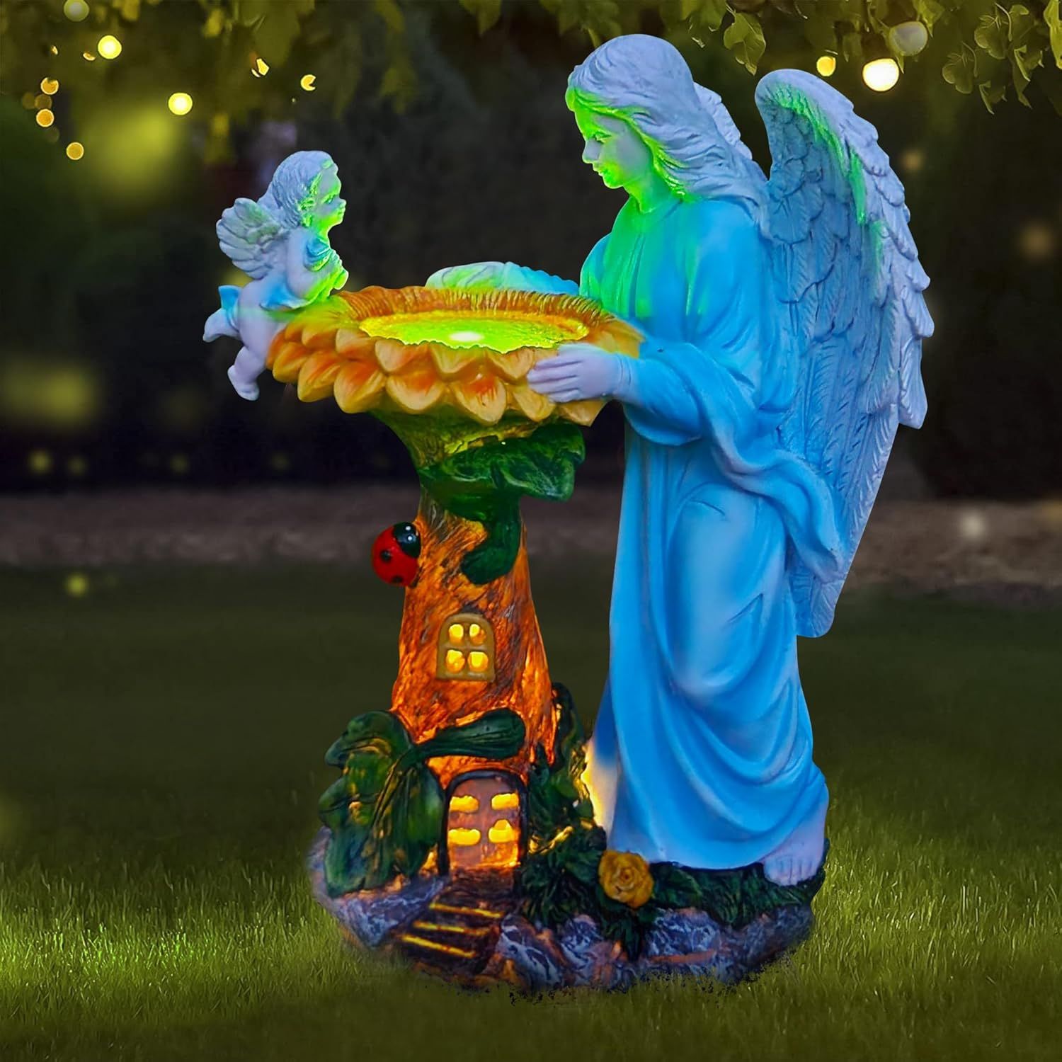 Solar Angel Garden Statue with Color Changing Light