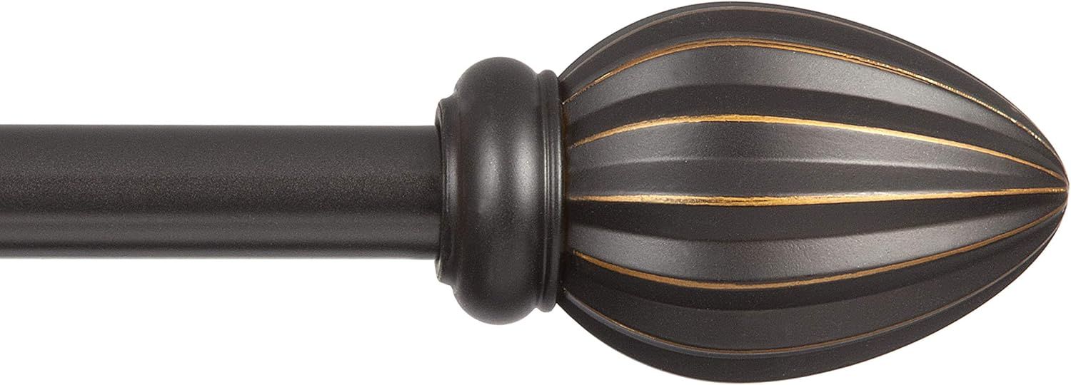 Kenney Bronze Adjustable Curtain Rod with Decorative Finials