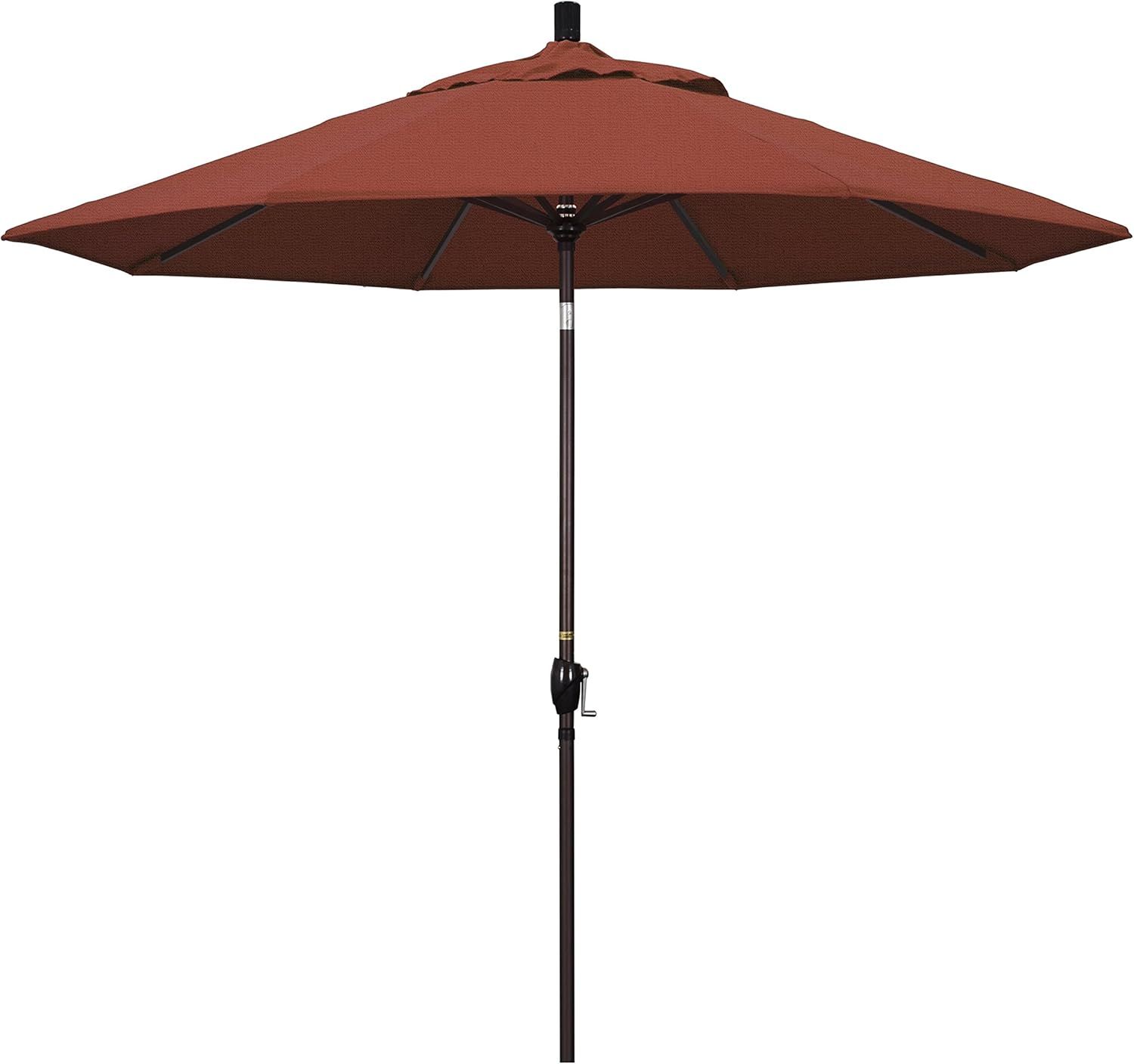 9 ft Terracotta Aluminum Patio Umbrella with Push Tilt