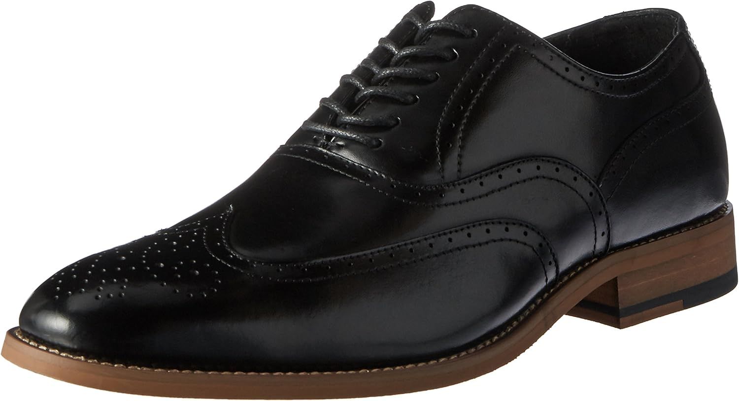 Men's Black Genuine Leather Lace-up Formal Oxford Shoes