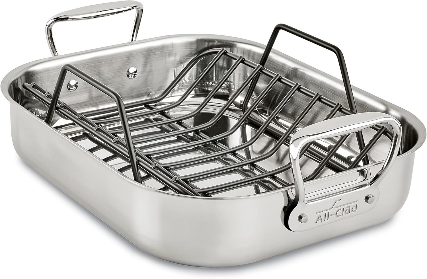 Stainless Steel 14.5" Roaster with Nonstick Rack and Handles