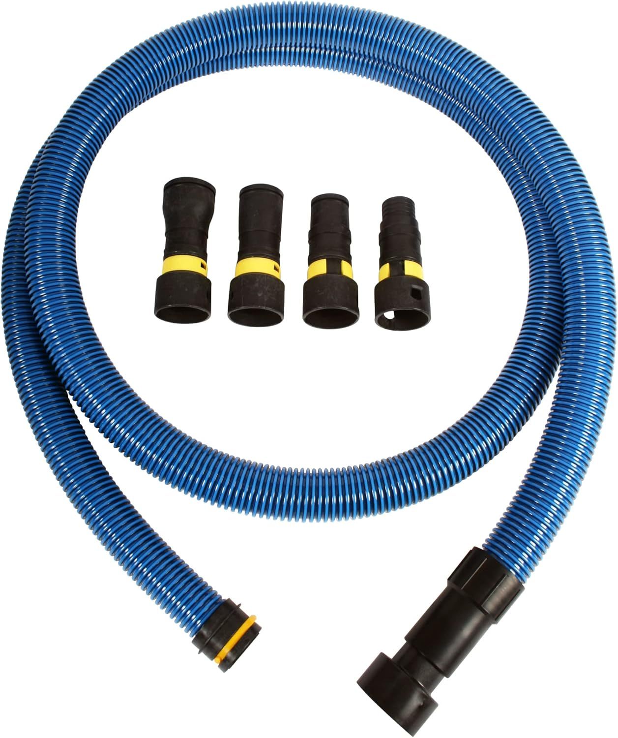 Blue Antistatic Vacuum Hose with Multi-Brand Adapter Set, 10 Ft