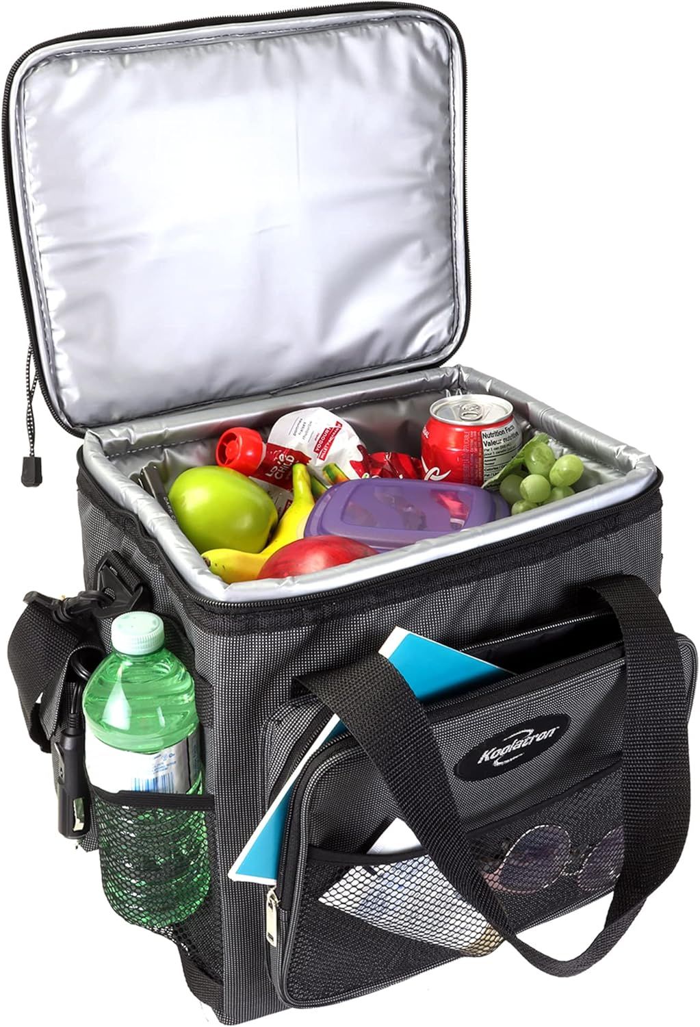 Black Electric Insulated Cooler Bag with Adjustable Strap