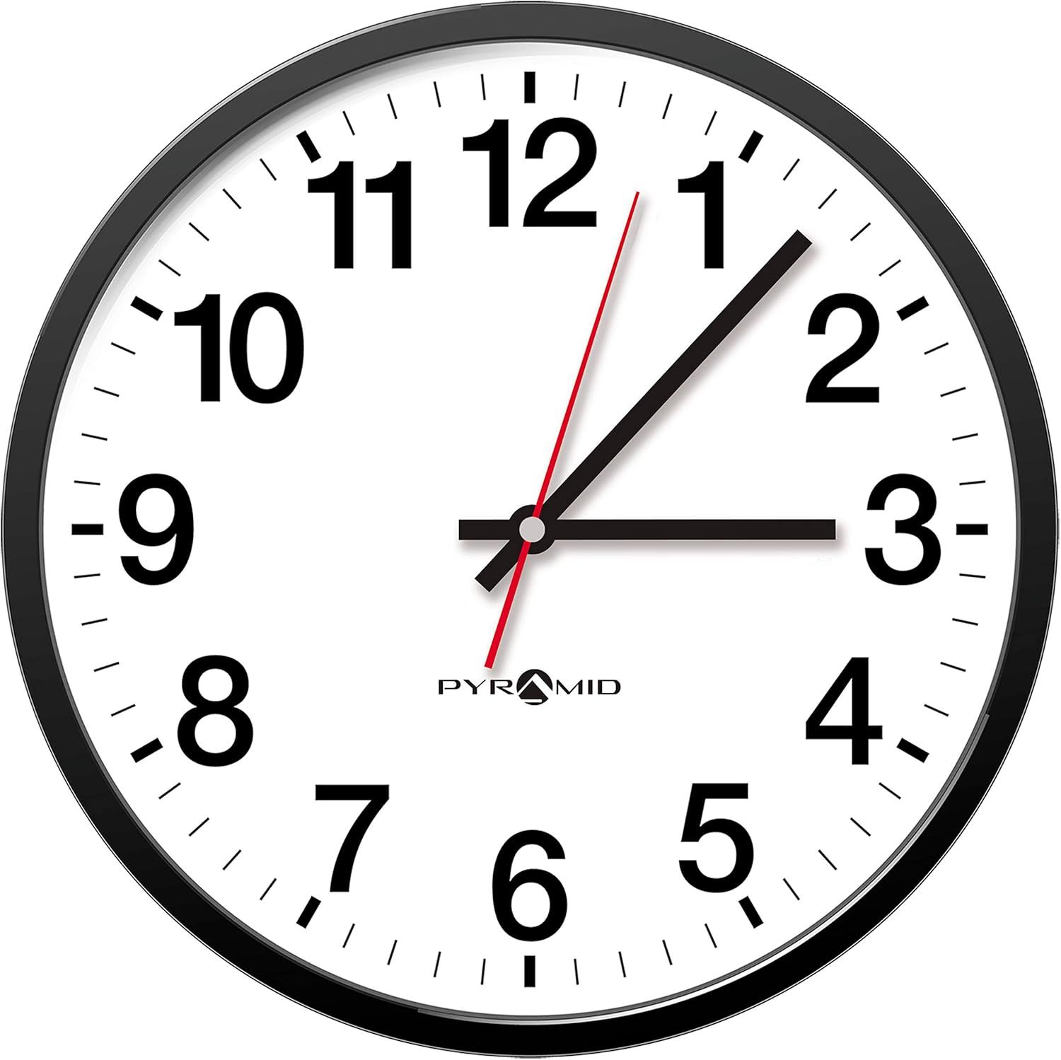 14-Inch Black and White Modern Analog Wall Clock