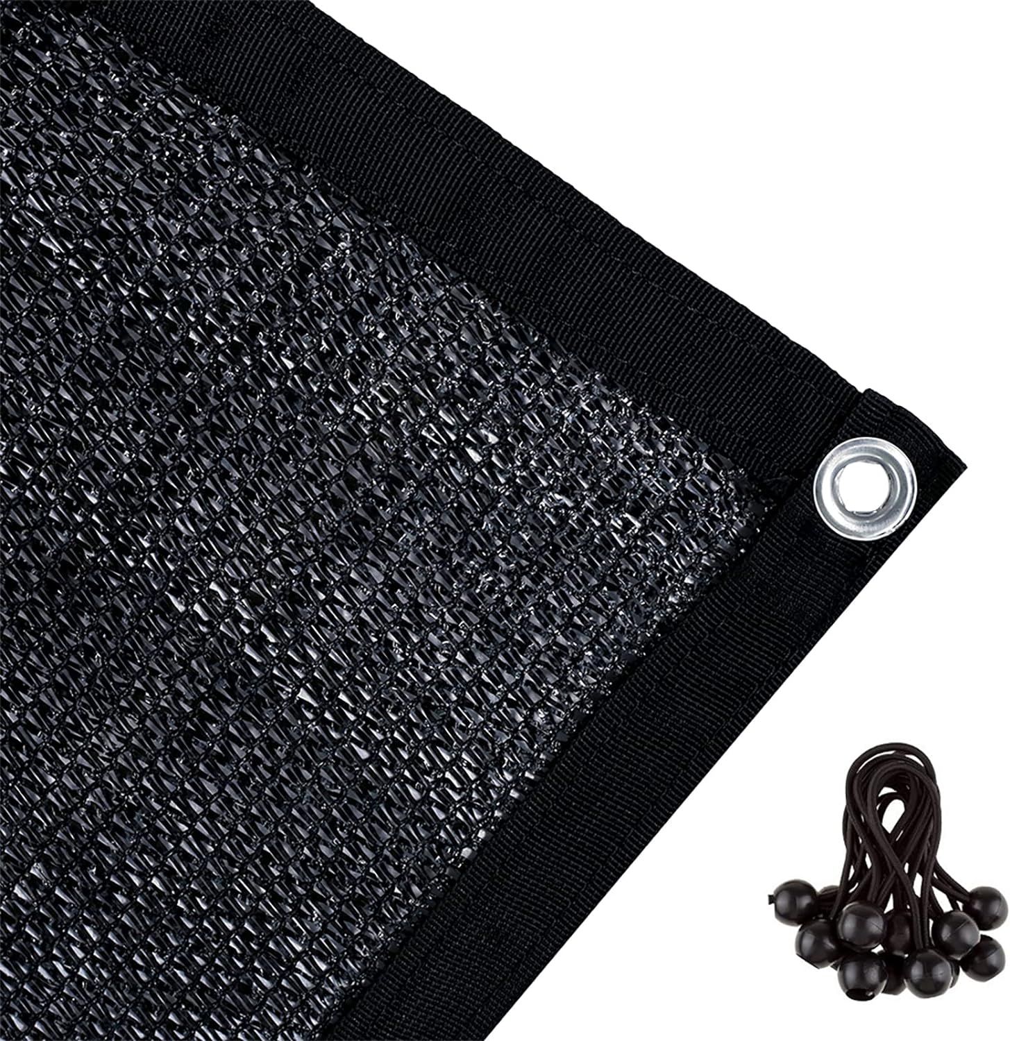 Black 12x10 ft HDPE Garden Patio Shade Cloth with Grommets