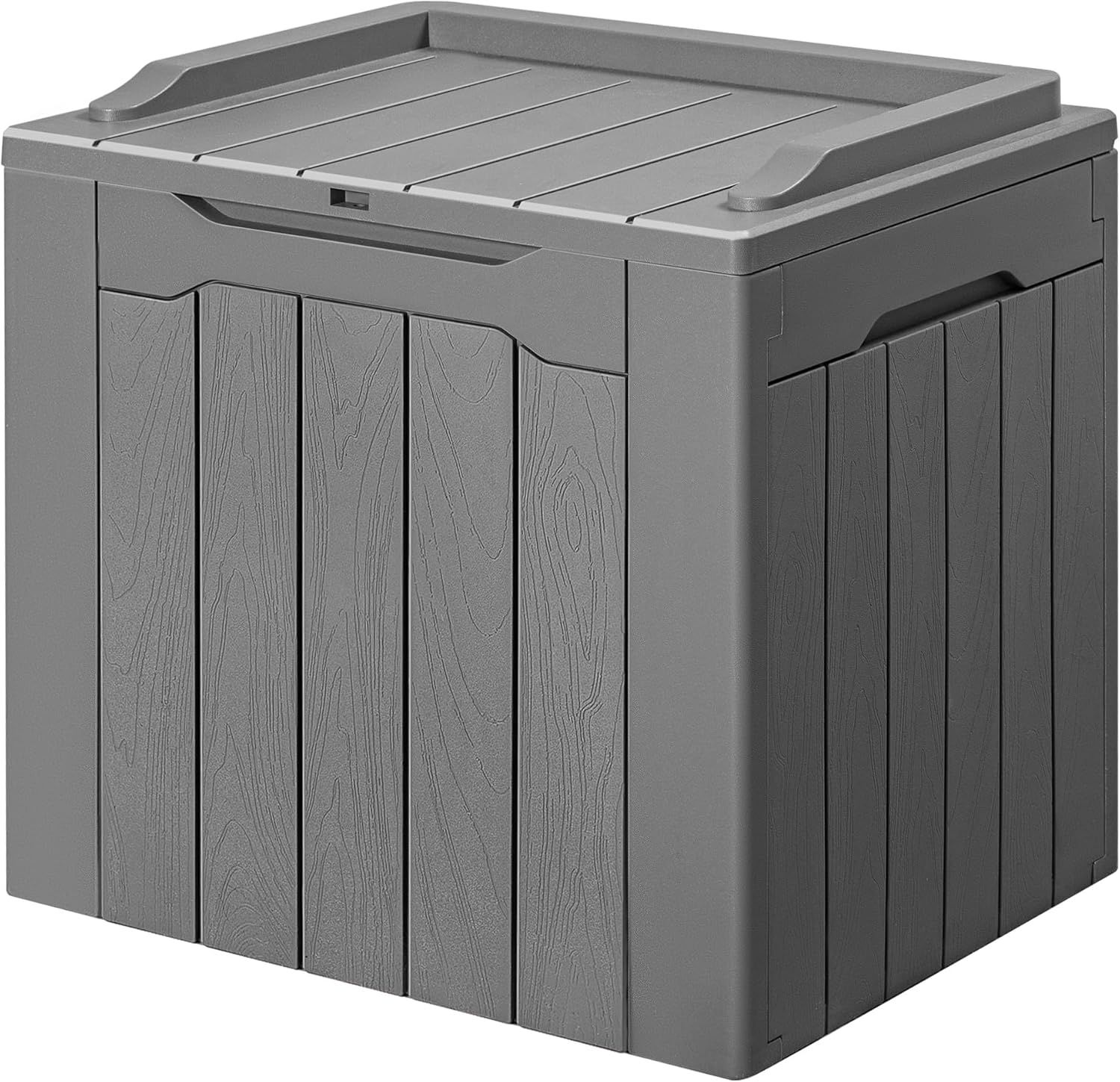 Gray 30 Gallon Lockable Weather-Resistant Plastic Deck Box