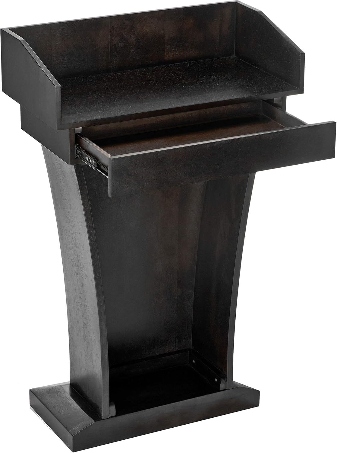 Black Woodgrain Business Lectern with Drawer