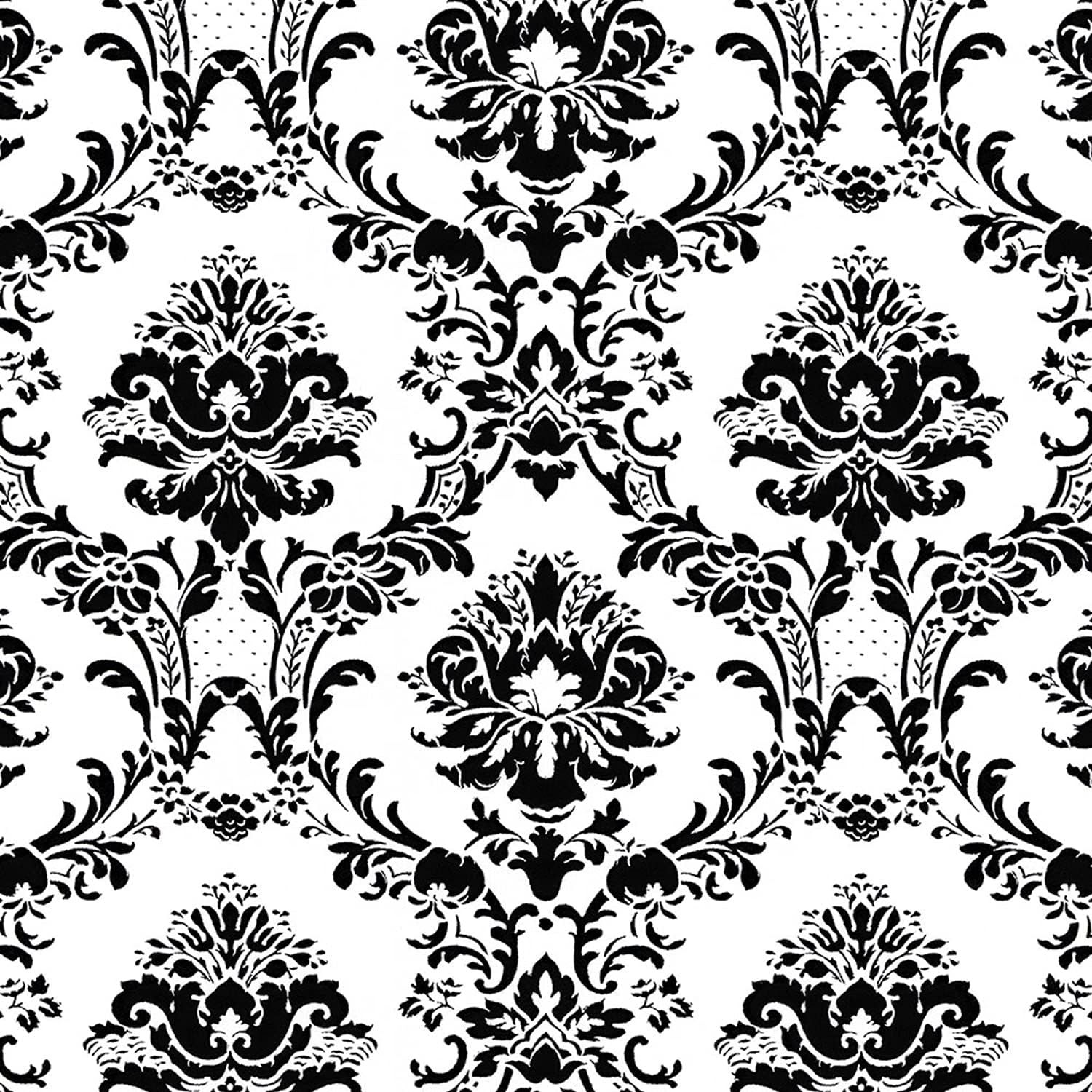 Black and White Vinyl Damask Wallpaper