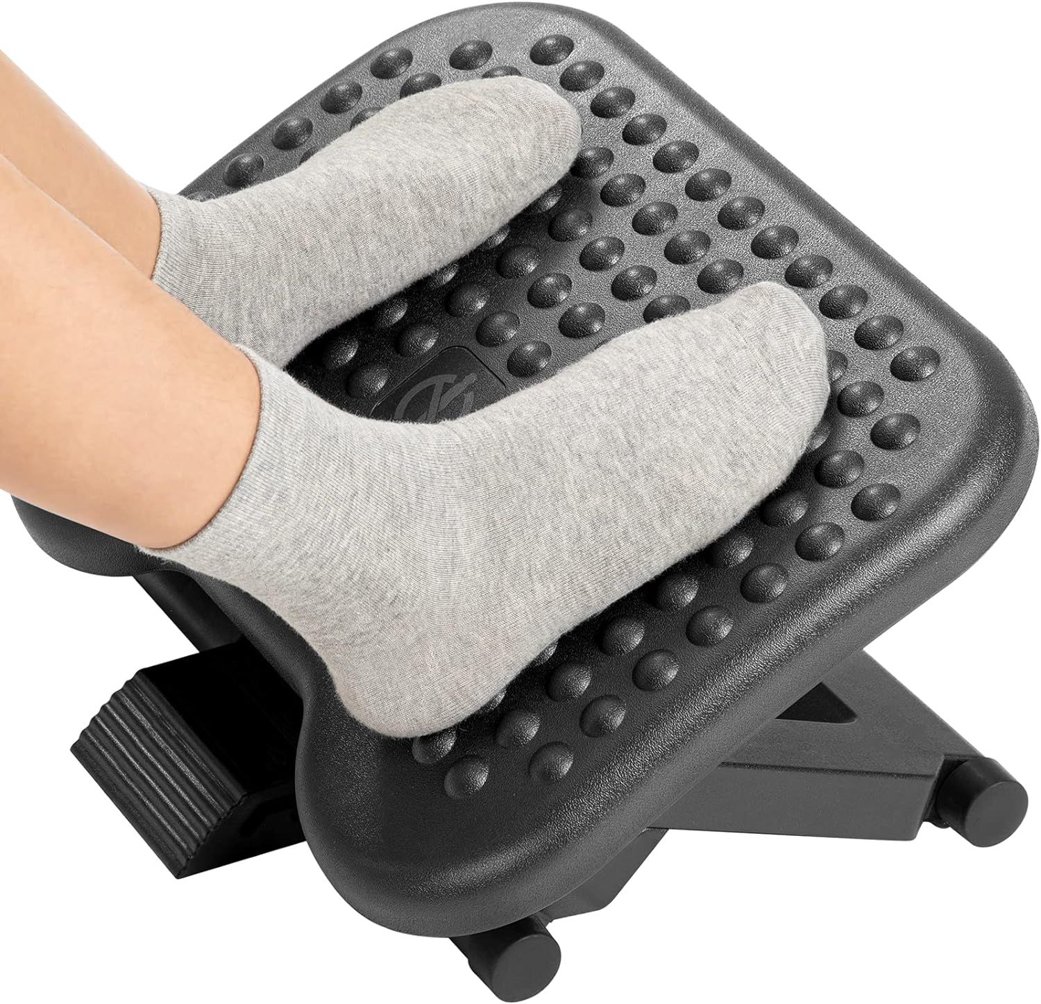 Adjustable Black Plastic Ergonomic Under Desk Footrest