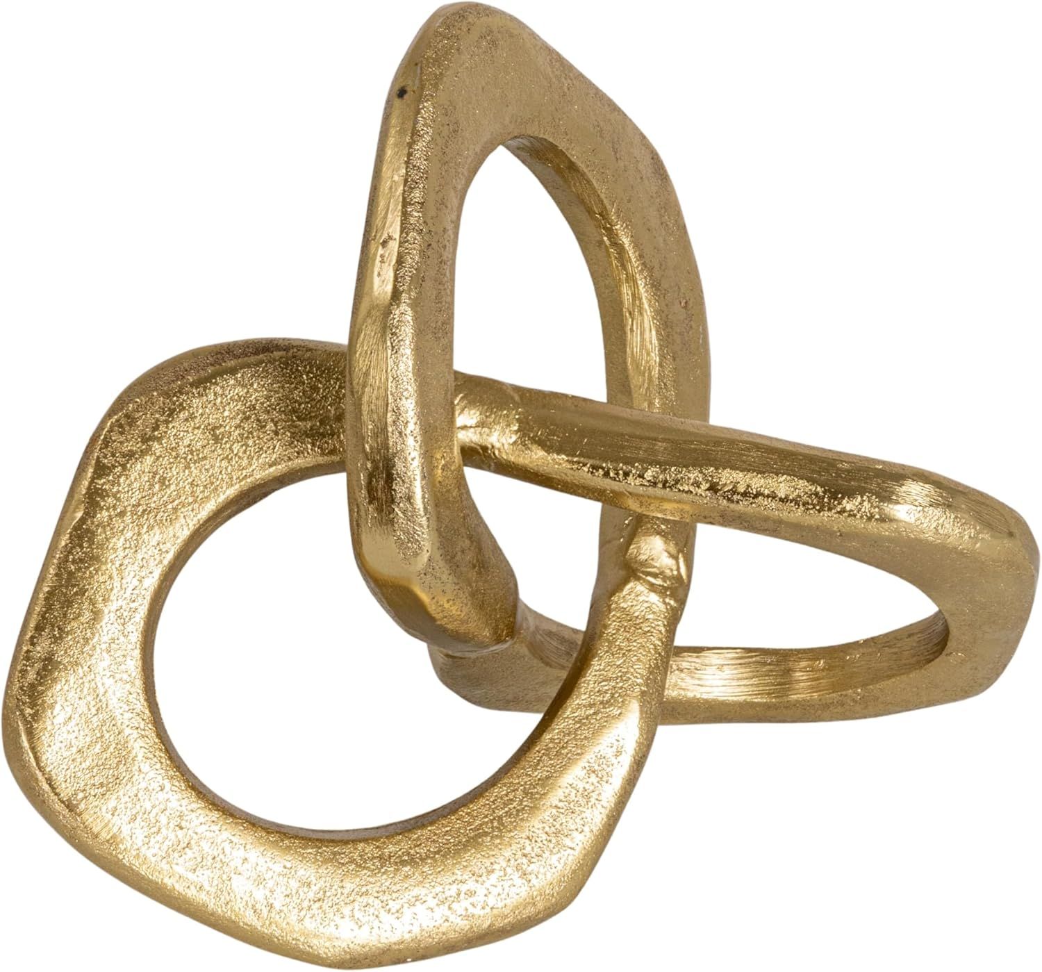 Gold Abstract Metal Knot Figurine, 9"