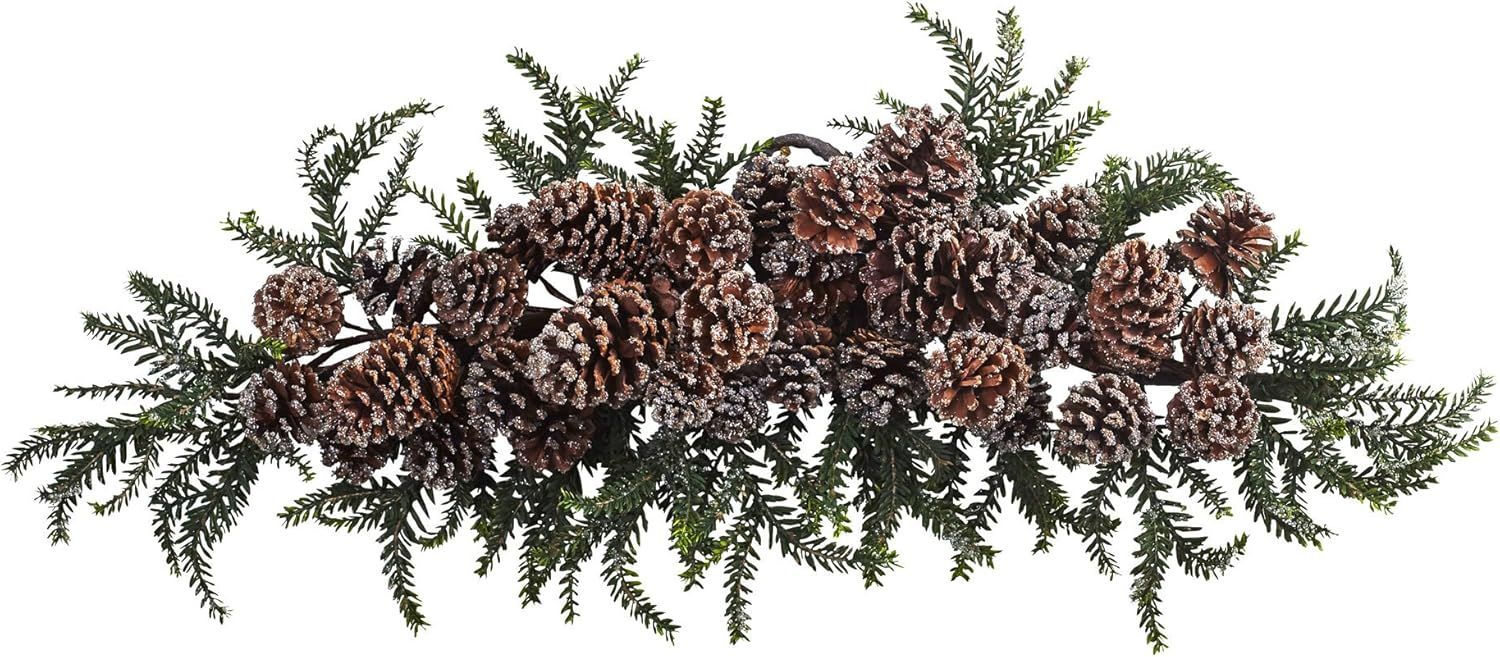 26" Green and Brown Artificial Pine Cone Christmas Swag