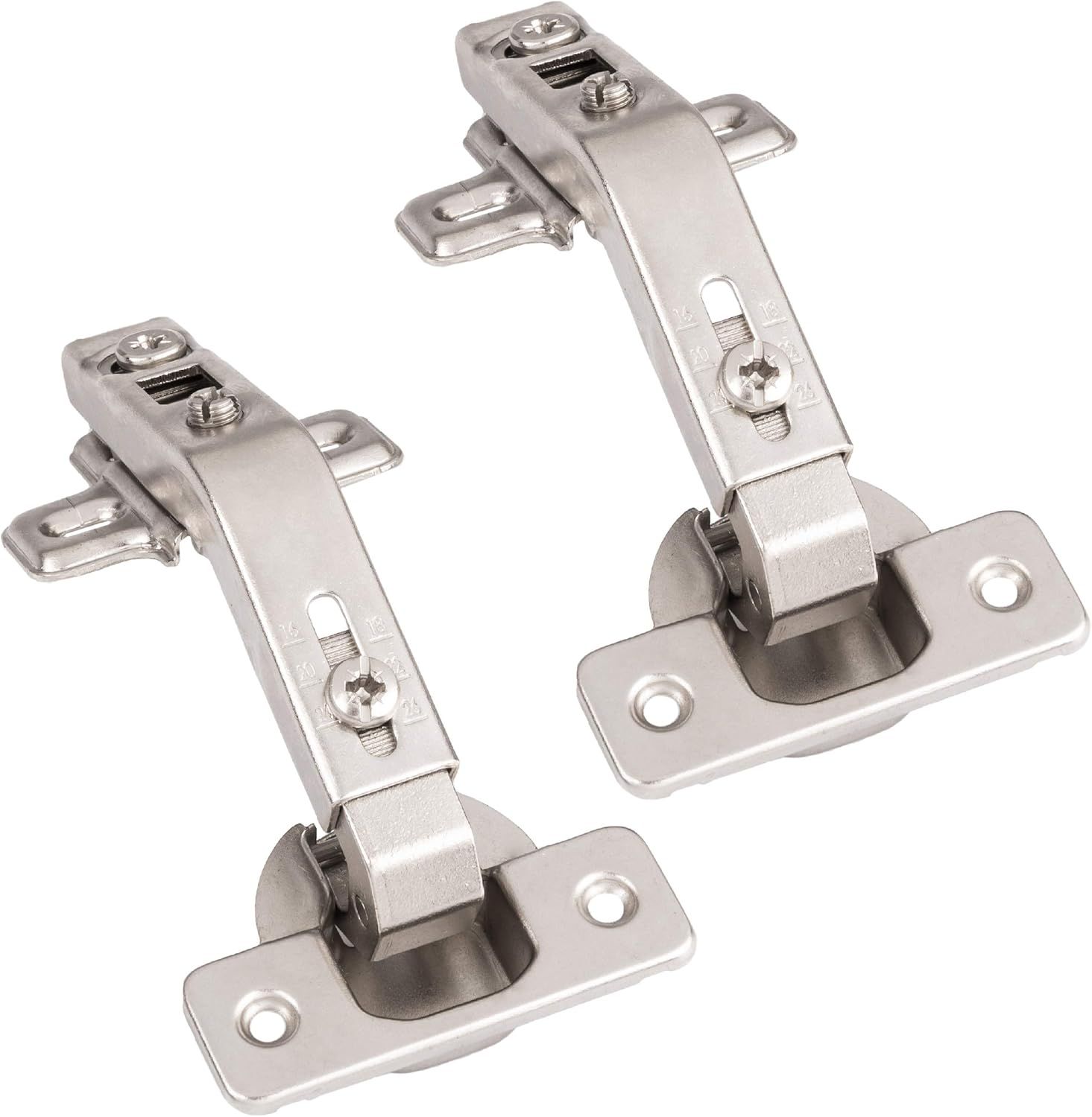 Satin Nickel 135 Degree Lazy Susan Cabinet Hinges, 2 Pack