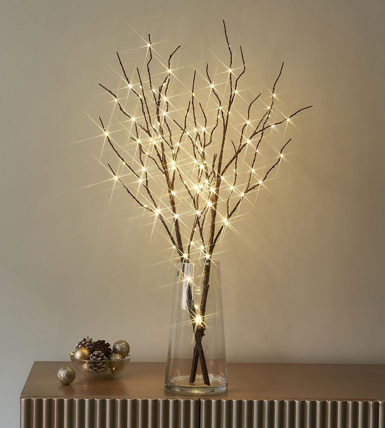 30'' Brown Willow Branches with Warm White LED Lights