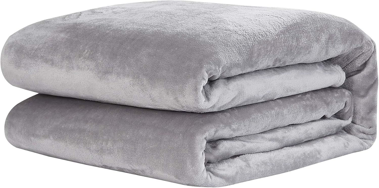 Steel Grey Full/Queen Super Soft Flannel Fleece Blanket