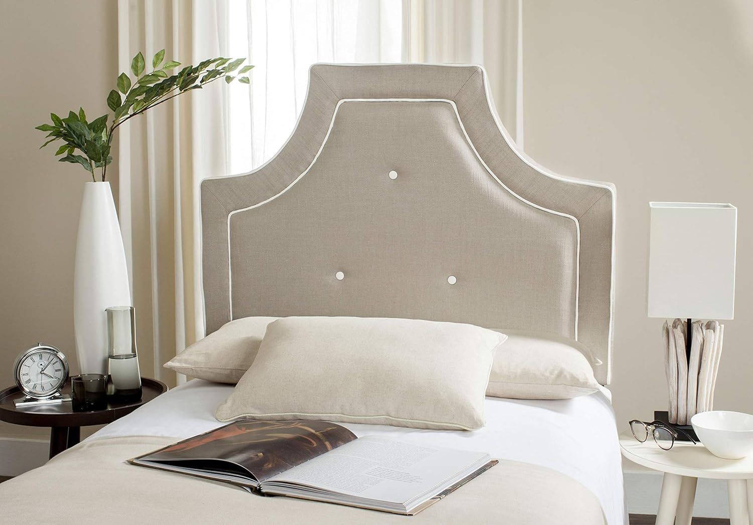 Tallulah Light Oyster King Tufted Upholstered Headboard