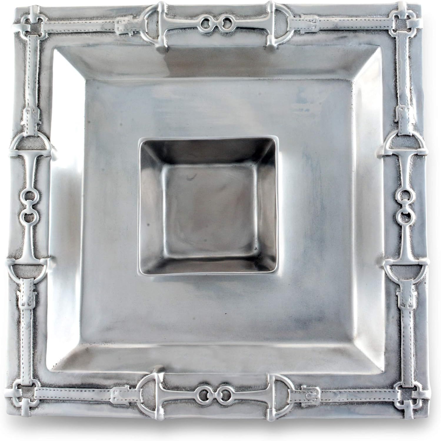 Equestrian Aluminum Square Chip and Dip Platter