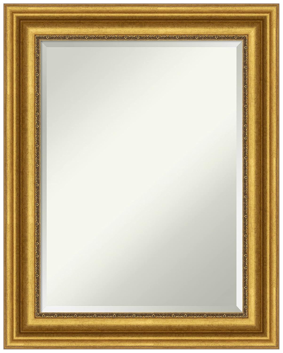 Parlor Gold Rectangular Beveled Bathroom Vanity Mirror