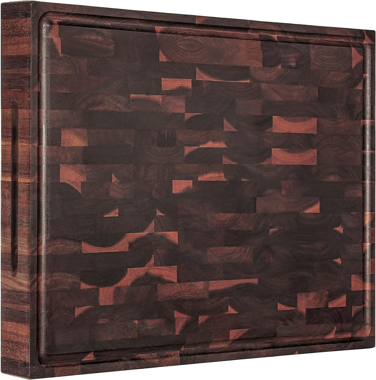 Extra Large Walnut Wood End Grain Cutting Board with Juice Groove