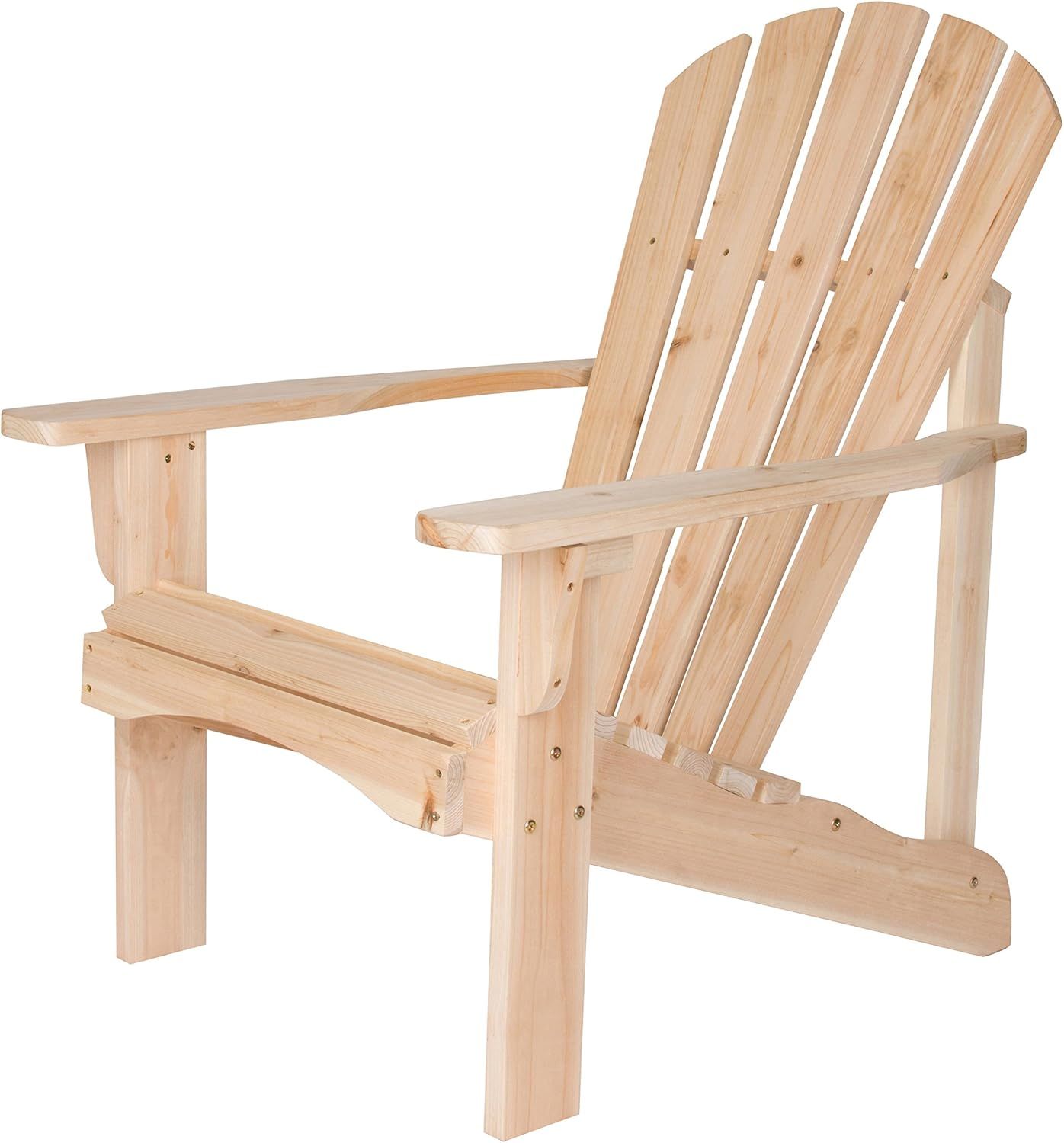 Natural Cedar Wood Adirondack Outdoor Chair with Wide Arms