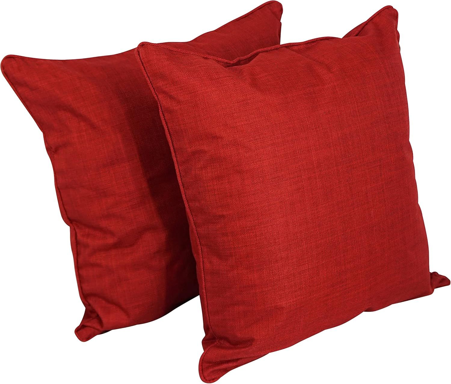 Paprika Red 25" Square Double-Corded Floor Pillows, Set of 2