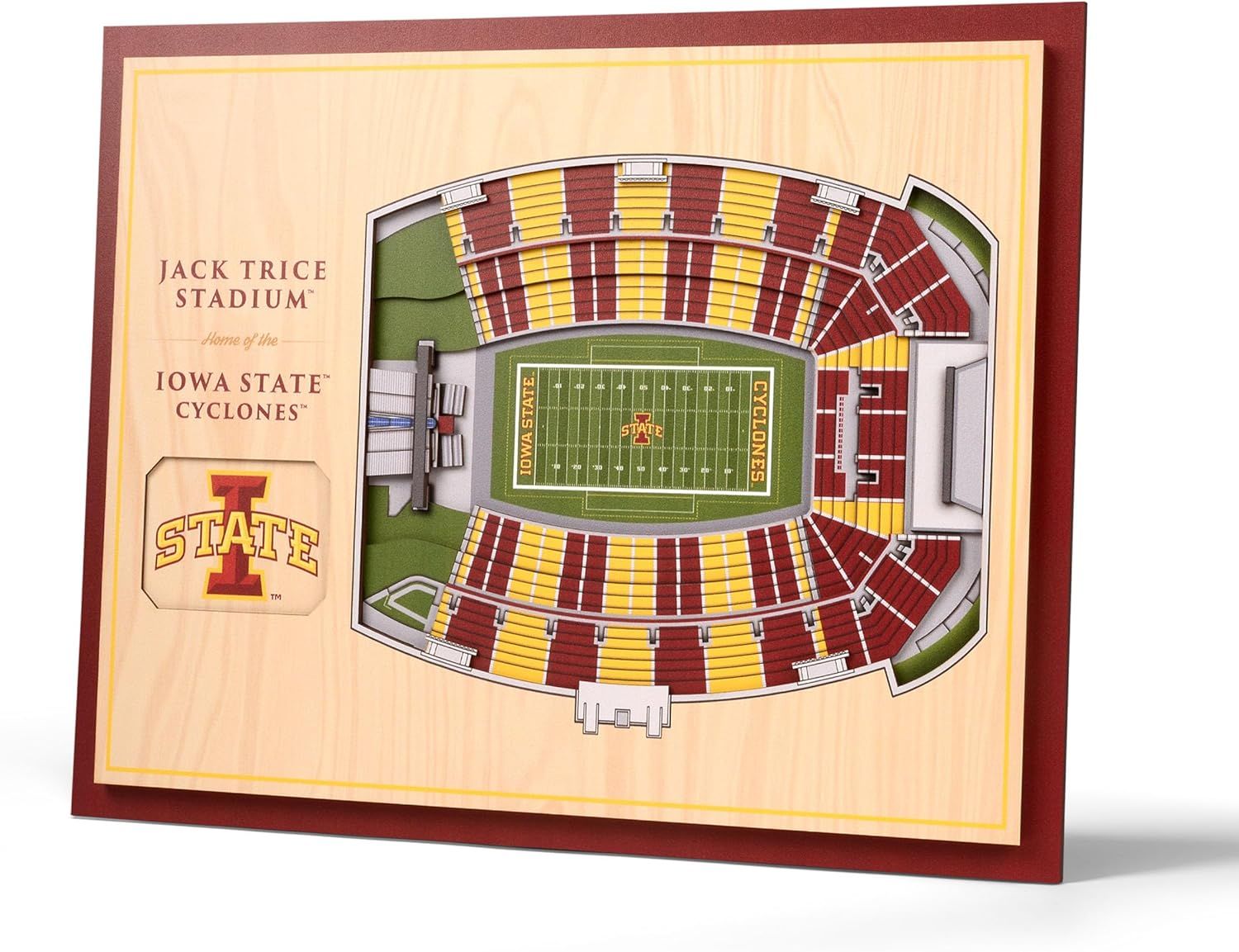 Iowa State Cyclones 3D Timber Sports Wall Art
