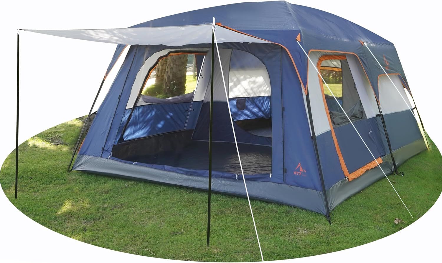 Dark Blue 12-Person Two-Room Three-Season Cabin Tent