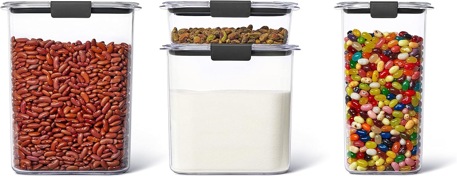 Silver Plastic Airtight Food Storage Container Set